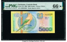 Suriname Centrale Bank van Surname 5000 Gulden 2000 Pick 152 PMG Gem Uncirculated 66 EPQ S. 

HID09801242017

© 2020 Heritage Auctions | All Rights Re...