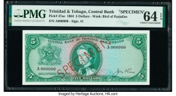 Trinidad & Tobago Central Bank of Trinidad and Tobago 5 Dollars 1964 Pick 27as Specimen PMG Choice Uncirculated 64 EPQ. 

HID09801242017

© 2020 Herit...