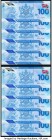 5 Matching Serial Number Pairs Trinidad & Tobago Central Bank of Trinidad and Tobago 100 Dollars ND Pick UNL 10 Polymer Examples Crisp Uncirculated. 
...