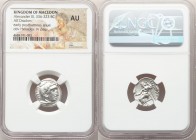 MACEDONIAN KINGDOM. Alexander III the Great (336-323 BC). AR drachm (17mm, 11h). NGC AU. Early posthumous issue of 'Colophon', ca. 322-317 BC. Head of...