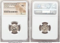 MACEDONIAN KINGDOM. Alexander III the Great (336-323 BC). AR drachm (18mm, 11h). NGC AU. Early posthumous issue of Colophon, ca. 310-301 BC. Head of H...