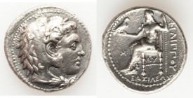 MACEDONIAN KINGDOM. Philip III Arrhidaeus (323-317 BC). AR tetradrachm (26mm, 16.86 gm, 9h). Choice VF, scratch. Babylon. Head of Heracles right, wear...
