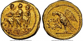 SCYTHIA. Geto-Dacians. Coson (ca. after 54 BC). AV stater (19mm, 8.67 gm, 12h). NGC MS 5/5 - 4/5. Ca. 44-42 BC. Roman consul walking left, accompanied...