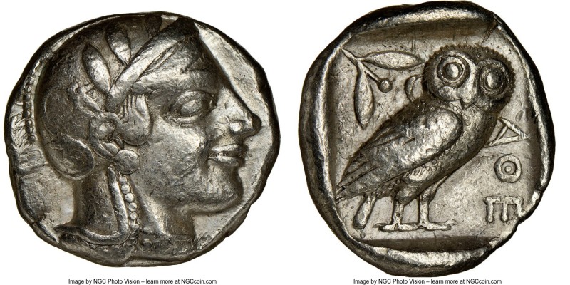 ATTICA. Athens. Ca. 455-440 BC. AR tetradrachm (24mm, 17.14 gm, 3h). NGC Choice ...