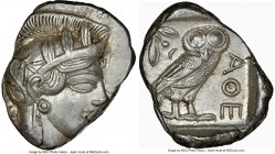 ATTICA. Athens. Ca. 440-404 BC. AR tetradrachm (22mm, 17.19 gm, 12h). NGC Choice AU 2/5 - 4/5. Mid-mass coinage issue. Head of Athena right, wearing c...