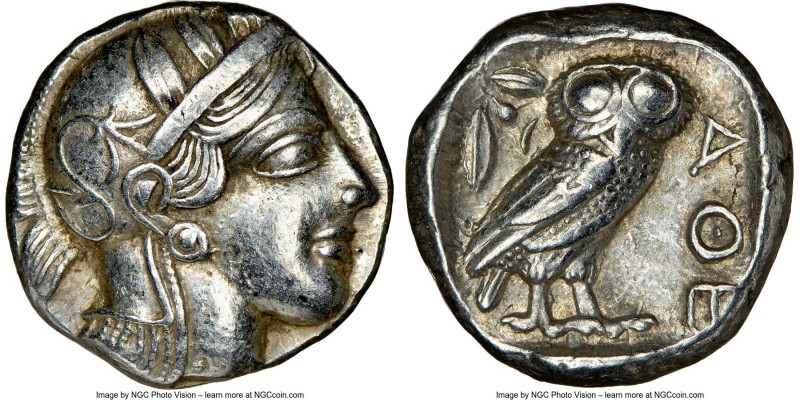 ATTICA. Athens. Ca. 440-404 BC. AR tetradrachm (23mm, 17.19 gm, 7h). NGC XF 5/5 ...