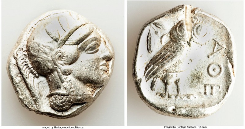 ATTICA. Athens. Ca. 440-404 BC. AR tetradrachm (25mm, 17.14 gm, 4h). VF. Mid-mas...