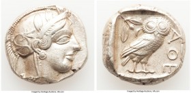 ATTICA. Athens. Ca. 440-404 BC. AR tetradrachm (24mm, 17.18 gm, 1h). XF. Mid-mass coinage issue. Head of Athena right, wearing crested Attic helmet or...