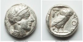 ATTICA. Athens. Ca. 440-404 BC. AR tetradrachm (23mm, 17.17 gm, 2h). VF. Mid-mass coinage issue. Head of Athena right, wearing crested Attic helmet or...