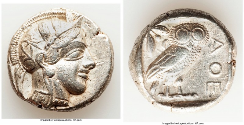 ATTICA. Athens. Ca. 440-404 BC. AR tetradrachm (24mm, 17.13 gm, 7h). XF. Mid-mas...
