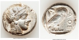 ATTICA. Athens. Ca. 440-404 BC. AR tetradrachm (24mm, 17.13 gm, 7h). XF. Mid-mass coinage issue. Head of Athena right, wearing crested Attic helmet or...