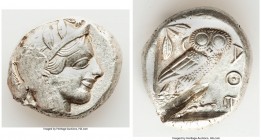 ATTICA. Athens. Ca. 440-404 BC. AR tetradrachm (26mm, 17.14 gm, 9h). XF, test cut. Mid-mass coinage issue. Head of Athena right, wearing crested Attic...