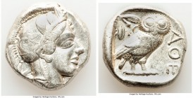 ATTICA. Athens. Ca. 440-404 BC. AR tetradrachm (25mm, 17.18 gm, 11h). VF. Mid-mass coinage issue. Head of Athena right, wearing crested Attic helmet o...