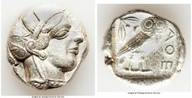 ATTICA. Athens. Ca. 440-404 BC. AR tetradrachm (25mm, 17.15 gm, 8h). VF. Mid-mass coinage issue. Head of Athena right, wearing crested Attic helmet or...