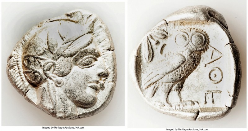 ATTICA. Athens. Ca. 440-404 BC. AR tetradrachm (24mm, 17.15 gm, 11h). About XF. ...