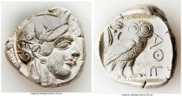ATTICA. Athens. Ca. 440-404 BC. AR tetradrachm (24mm, 17.15 gm, 11h). About XF. Mid-mass coinage issue. Head of Athena right, wearing crested Attic he...
