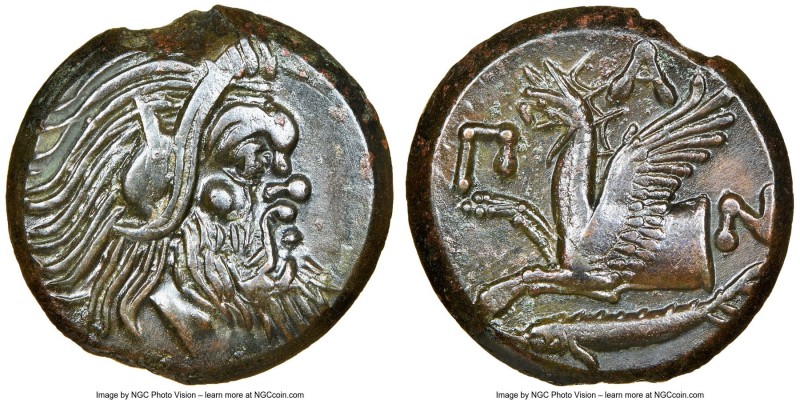 CIMMERIAN BOSPORUS. Panticapaeum. 4th century BC. AE (21mm, 12h). NGC Choice XF,...