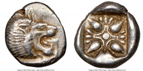 IONIA. Miletus. Ca. late 6th-5th centuries BC. AR 1/12 stater or obol (10mm). NGC XF. Milesian standard. Forepart of roaring lion left, head reverted ...