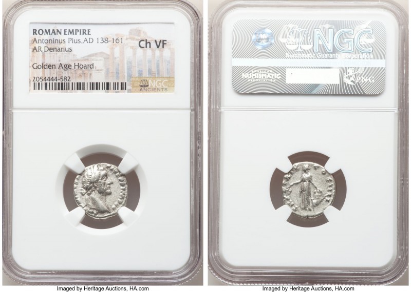 Antoninus Pius (AD 138-161). AR denarius (17mm, 12h). NGC Choice VF. Rome, AD 15...