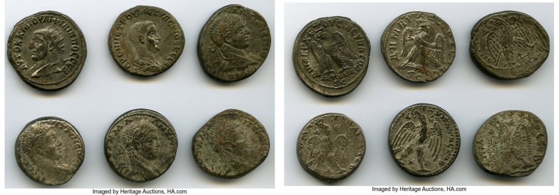 ANCIENT LOTS. Roman Provincial. AD 3rd century. Lot of six (6) BI tetradrachms. ...