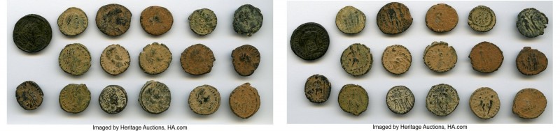 ANCIENT LOTS. Roman Imperial. Constantinian Era. Lot of seventeen (17) BI reduce...