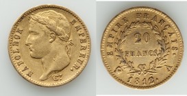 Napoleon gold 20 Francs 1812-A XF, Paris mint, KM695.1, Fr-511. 21.0mm. 6.45gm. AGW 0.1867 oz. 

HID09801242017

© 2020 Heritage Auctions | All Ri...