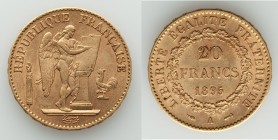 Republic gold 20 Francs 1895-A AU, Paris mint, KM825. 21.1mm. 6.44gm. AGW 0.1867 oz.

HID09801242017

© 2020 Heritage Auctions | All Rights Reserv...