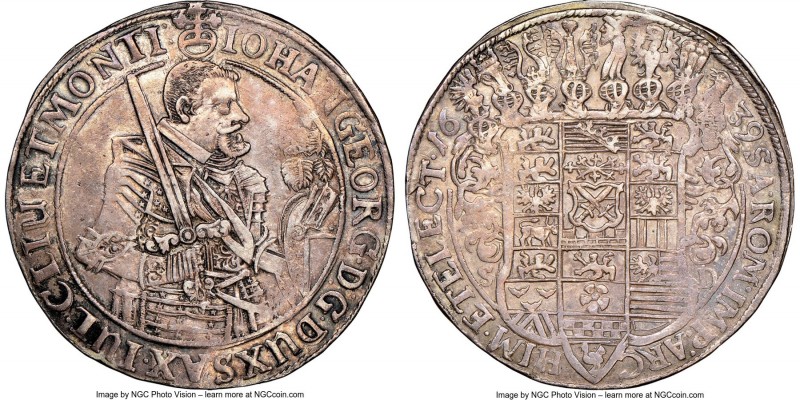 Saxony. Johann Georg I Taler 1639-SD AU Details (Cleaned) NGC, Dresden mint, KM4...