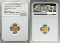 Nayakas of Chitradurga. Madakeri Nayaka gold Pagoda ND (1565-1779) MS64 NGC, KM-Unl., Fr-381. 

HID09801242017

© 2020 Heritage Auctions | All Rig...