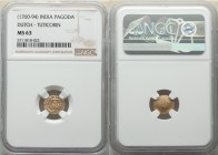 Dutch India gold Pagoda ND (1760-1794) MS63 NGC, Tuticorin mint, KM49. 

HID09801242017

© 2020 Heritage Auctions | All Rights Reserved