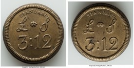 Pair of Uncertified Coin Weights ND, An interesting pair of study pieces, the first appearing around XF, weighing 28.72gm and measuring 28mm, and the ...