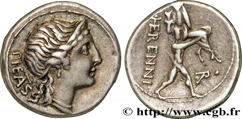 HERENNIA
Type : Denier 
Date : 108-107 AC. 
Mint name / Town : Rome 
Metal : sil...