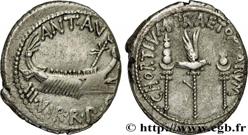 MARCUS ANTONIUS
Type : Denier 
Date : 32-31 AC. 
Mint name / Town : Grèce, Patra...