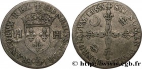 HENRY II
Type : Douzain aux deux H 
Date : 1555 
Mint name / Town : Paris, Moulin de Nesle 
Quantity minted : 151200 
Metal : billon 
Millesimal finen...