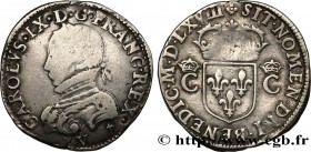 CHARLES IX
Type : Teston, 2e type 
Date : 1568 (MDLXVIII) 
Mint name / Town : Valence ou Montauban 
Metal : silver 
Millesimal fineness : 898  ‰
Diame...