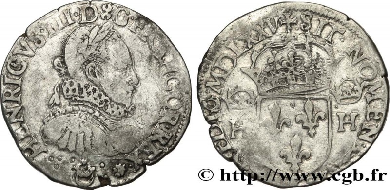 HENRY III
Type : Teston, 4e type, col fraisé, sans le titre de roi de Pologne 
D...