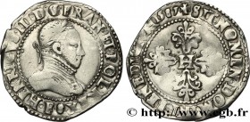HENRY III
Type : Demi-franc au col gaufré 
Date : 1587 
Mint name / Town : Angers 
Quantity minted : 443394 
Metal : silver 
Millesimal fineness : 833...