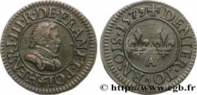 HENRY III
Type : Denier tournois, 1er type de Paris 
Date : 1579 
Mint name / Town : Paris, Moulin des Étuves 
Metal : copper 
Diameter : 17,5  mm
Ori...