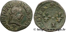 HENRY III
Type : Denier tournois, type de Tours 
Date : 1588 
Mint name / Town : Tours 
Metal : copper 
Diameter : 15  mm
Orientation dies : 6  h.
Wei...