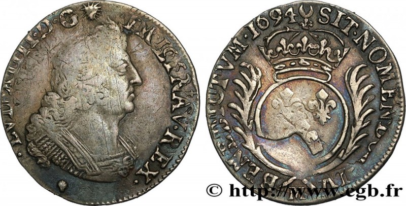 LOUIS XIV "THE SUN KING"
Type : Quart d'écu aux palmes 
Date : 1694 
Mint name /...