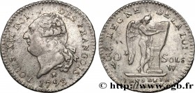 THE CONVENTION
Type : 30 sols dit "au génie", type FRANÇOIS 
Date : 1793 
Mint name / Town : Lille 
Metal : silver 
Millesimal fineness : 666  ‰
Diame...