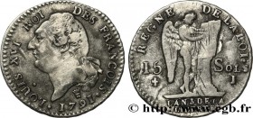 LOUIS XVI
Type : 15 sols dit "au génie", type FRANCOIS 
Date : 1791 
Mint name / Town : Limoges 
Metal : silver 
Millesimal fineness : 666  ‰
Diameter...