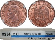 SECOND EMPIRE
Type : Deux centimes Napoléon III, tête nue 
Date : 1856 
Mint name / Town : Rouen 
Quantity minted : 4461561 
Metal : bronze 
Diameter ...