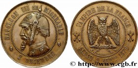 SATIRICAL COINS - 1870 WAR AND BATTLE OF SEDAN
Type : Médaille satirique Cu 33, type F “Au hibou” 
Date : 1870 
Quantity minted : --- 
Metal : bronze ...