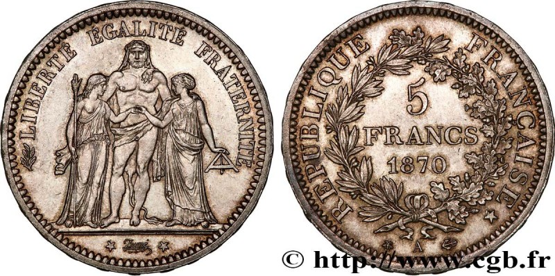 III REPUBLIC
Type : 5 francs Hercule 
Date : 1870 
Mint name / Town : Paris 
Qua...