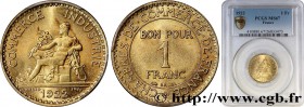 III REPUBLIC
Type : 1 franc Chambres de Commerce 
Date : 1922 
Mint name / Town : Paris 
Quantity minted : 111342910 
Metal : bronze-aluminium 
Diamet...