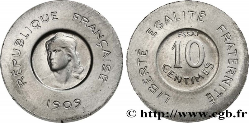 III REPUBLIC
Type : Essai de 10 centimes Rude en aluminium 
Date : 1909 
Mint na...