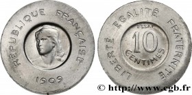 III REPUBLIC
Type : Essai de 10 centimes Rude en aluminium 
Date : 1909 
Mint name / Town : Paris 
Metal : aluminium 
Diameter : 21  mm
Orientation di...