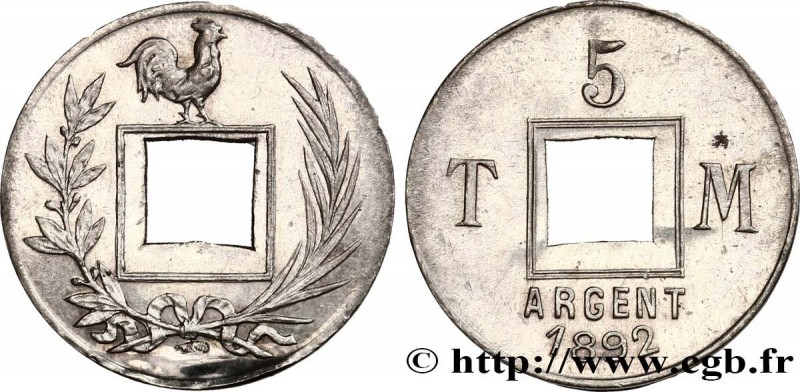 III REPUBLIC
Type : Essai TM 5 en argent 
Date : 1892 
Quantity minted : --- 
Me...