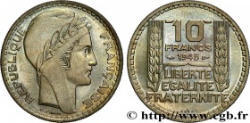 PROVISIONAL GOVERNEMENT OF THE FRENCH REPUBLIC
Type : Essai de 10 francs Turin, grosse tête, rameaux longs 
Date : 1945 
Mint name / Town : Paris 
Qua...